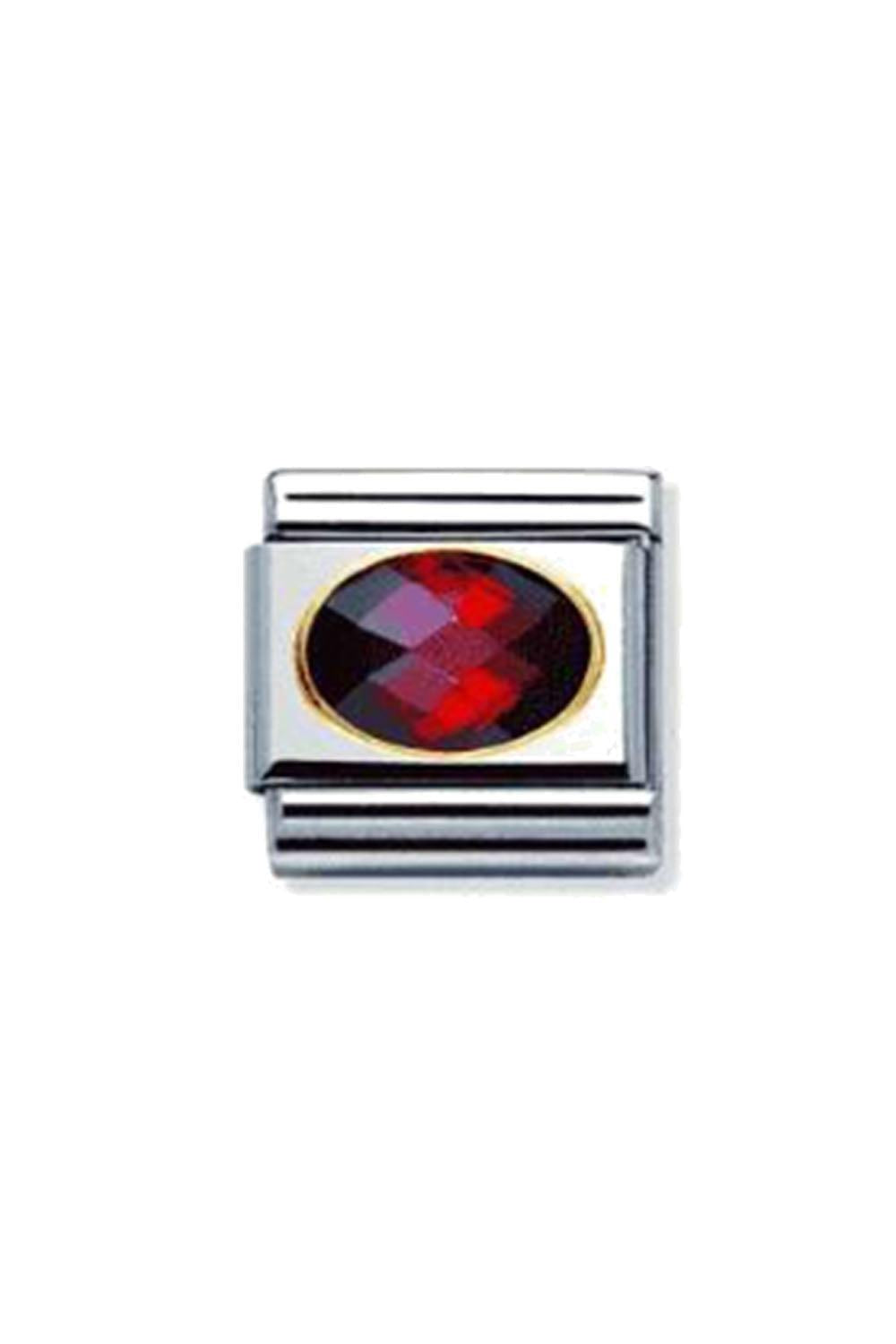 Faceted CZ 18k Gold & CZ Red