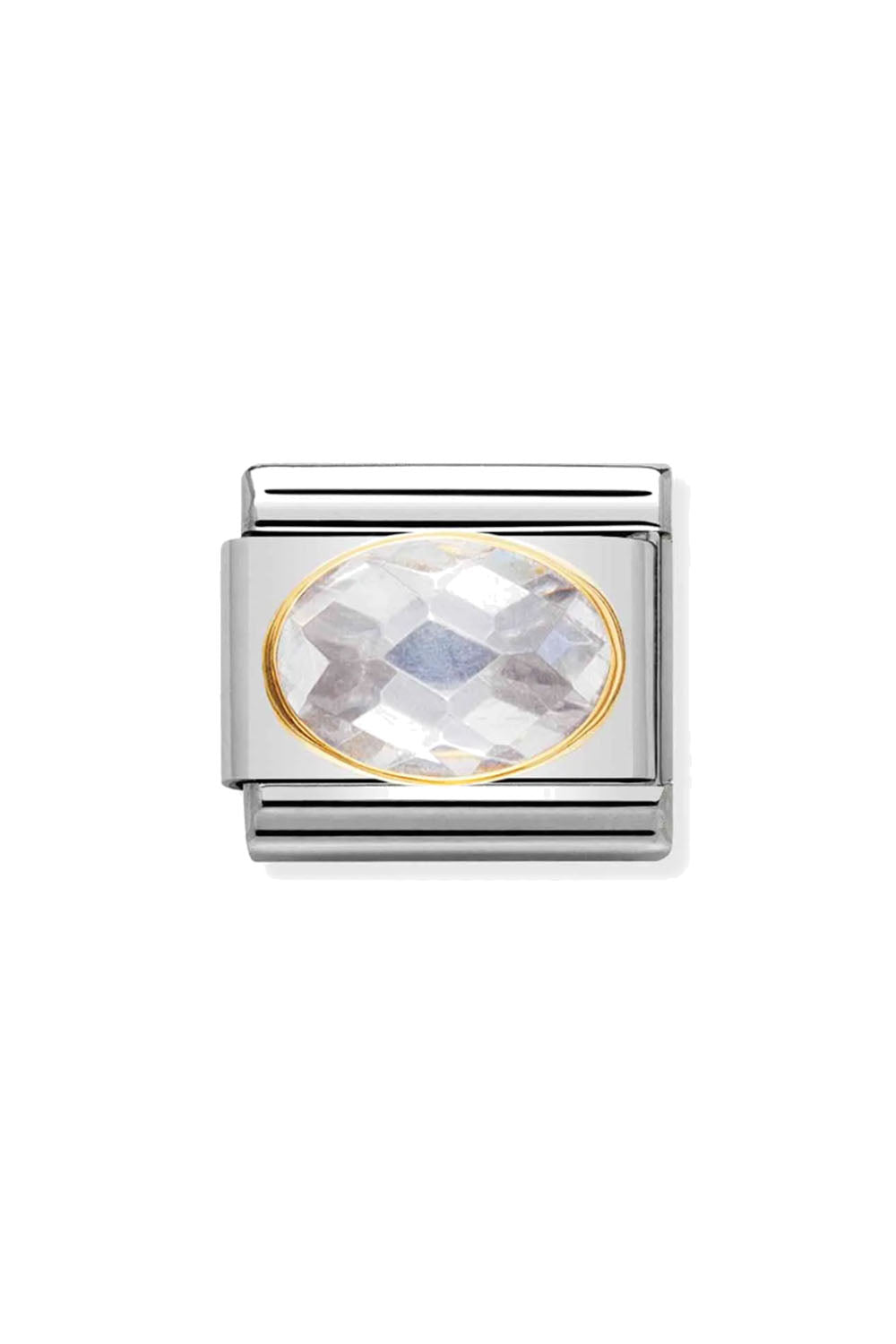 Faceted CZ 18k Gold & CZ White