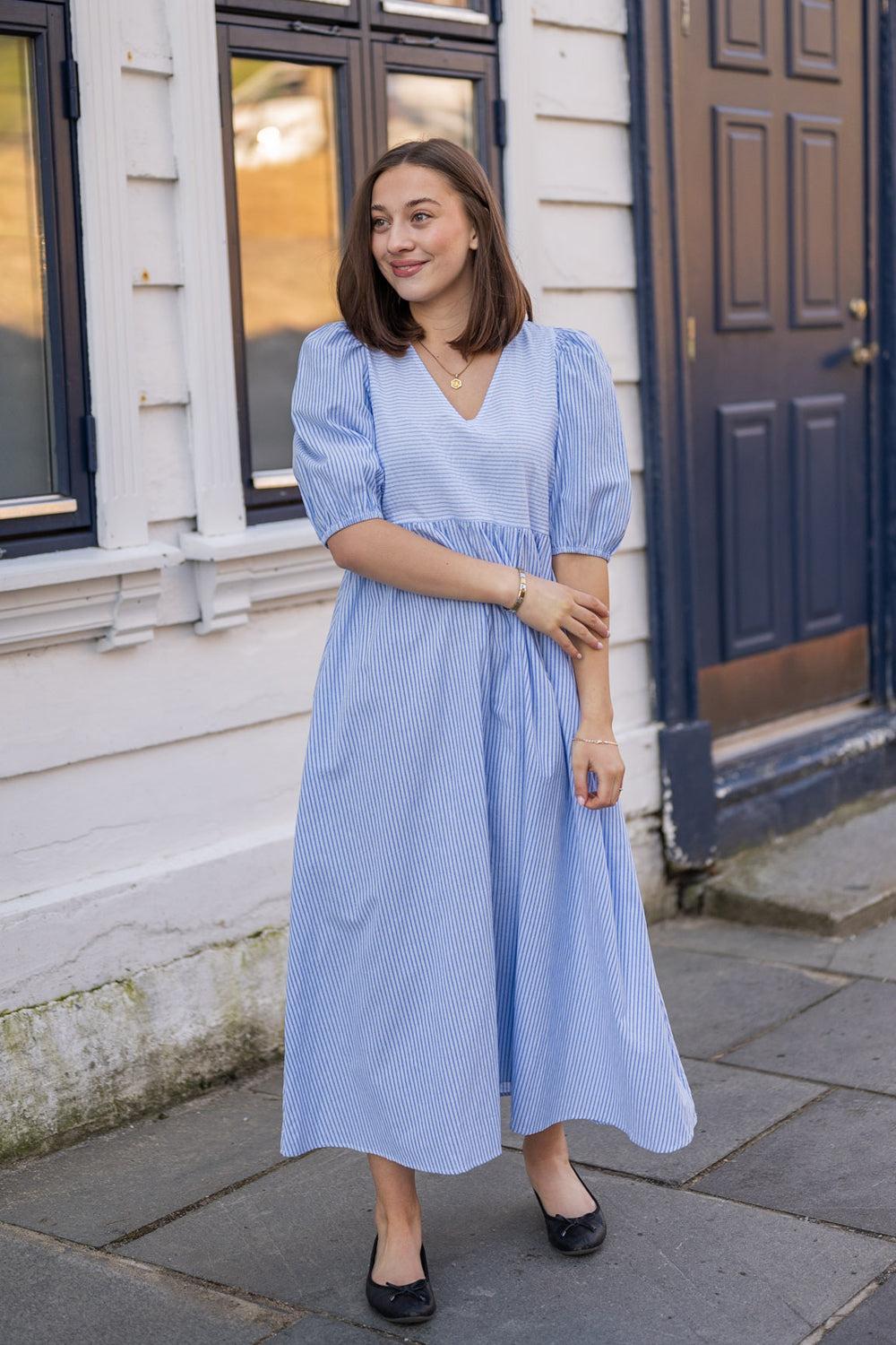 Fia Dress Blue Stripe
