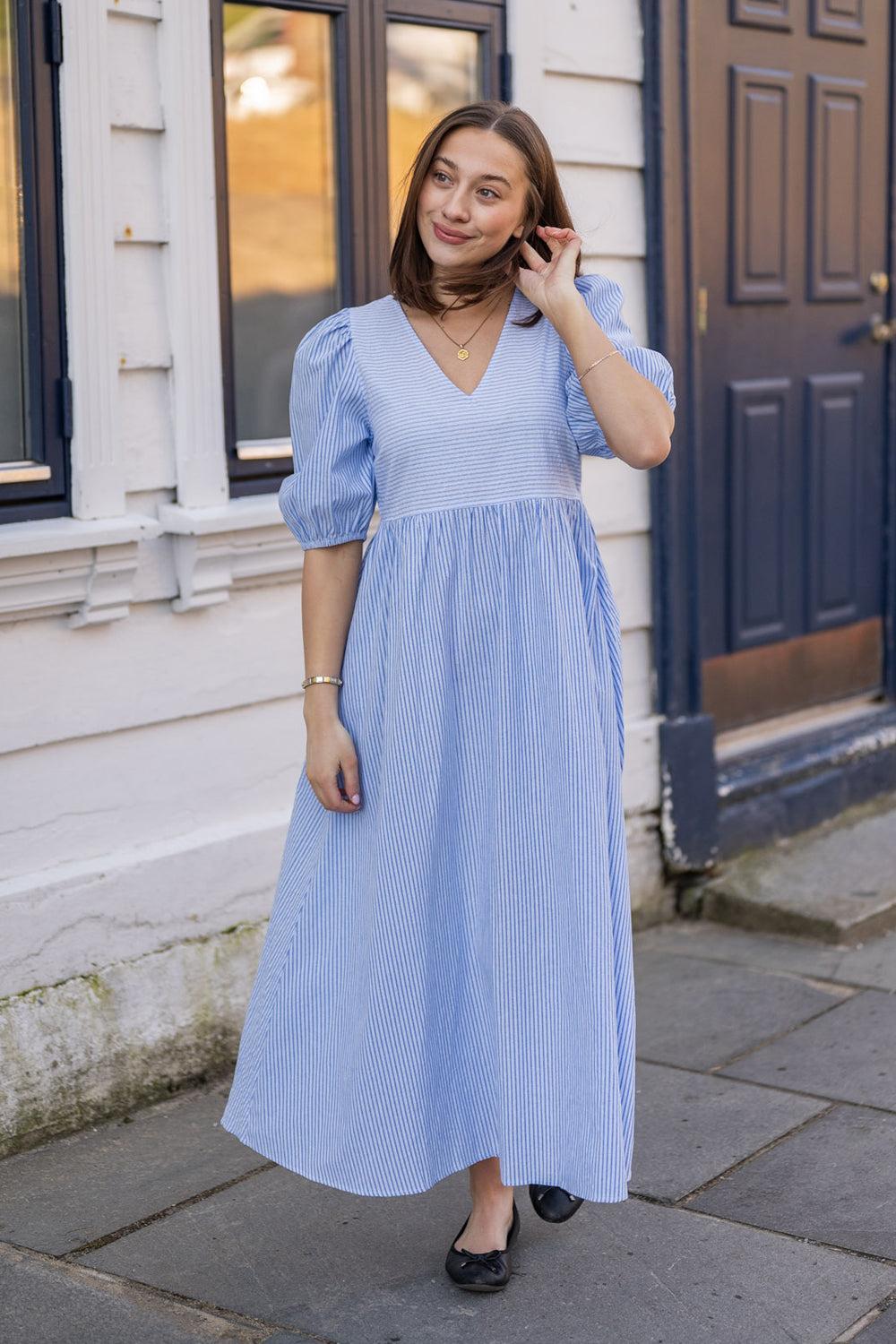 Fia Dress Blue Stripe