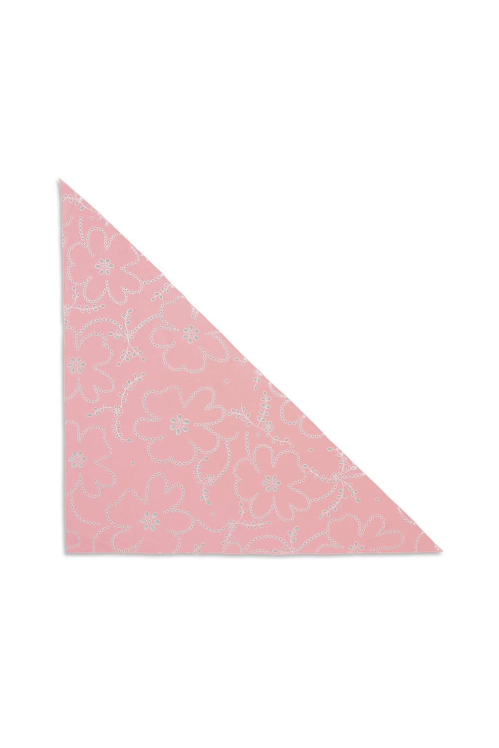 Floral Broderie Bandana Scarf Strawberry