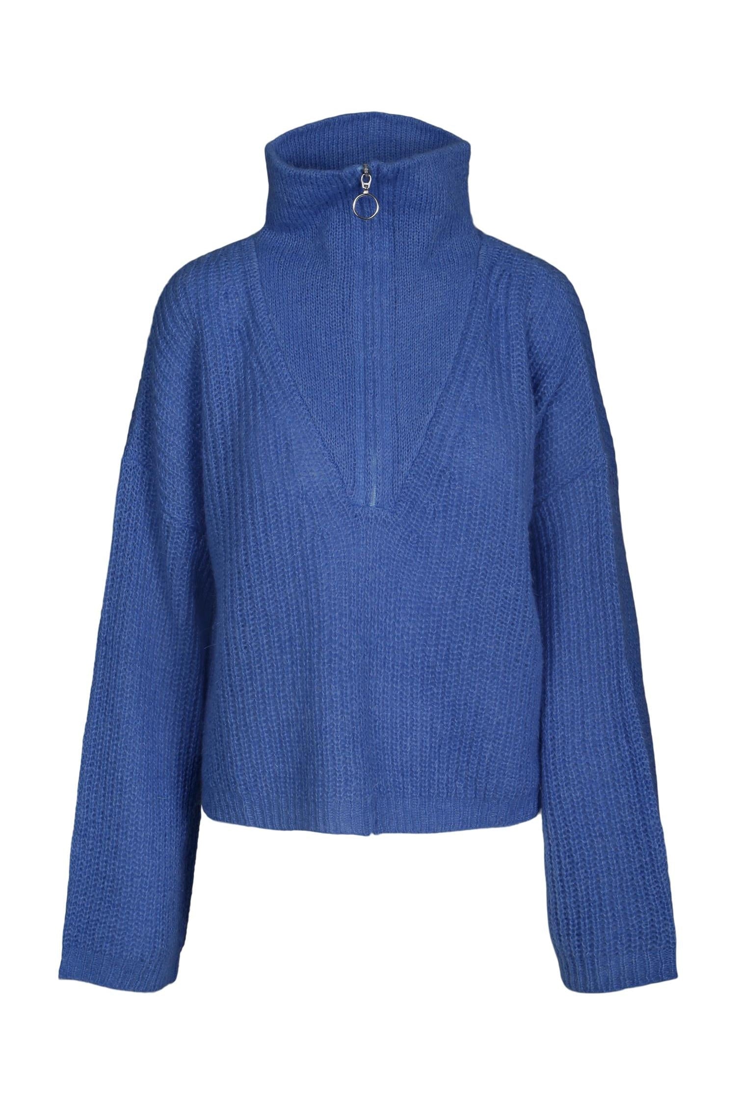 Florie Zip Knit Azure blue