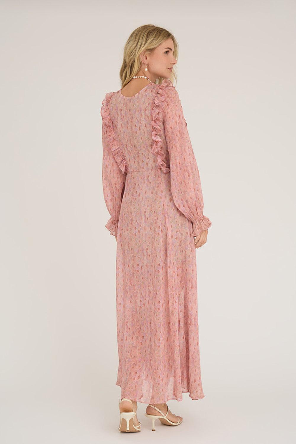 Flounce dress Old Rose