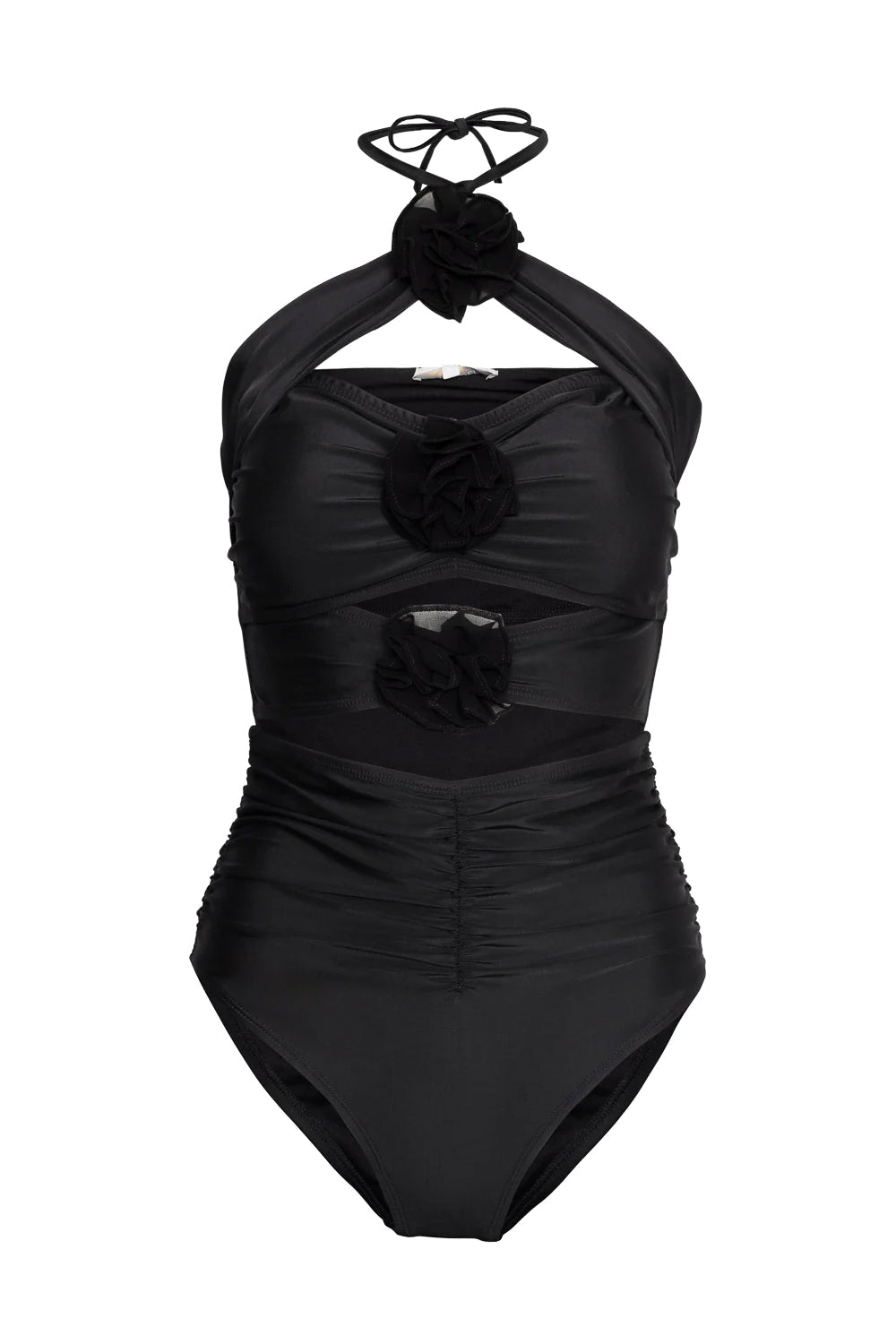 Flower swimsuit black