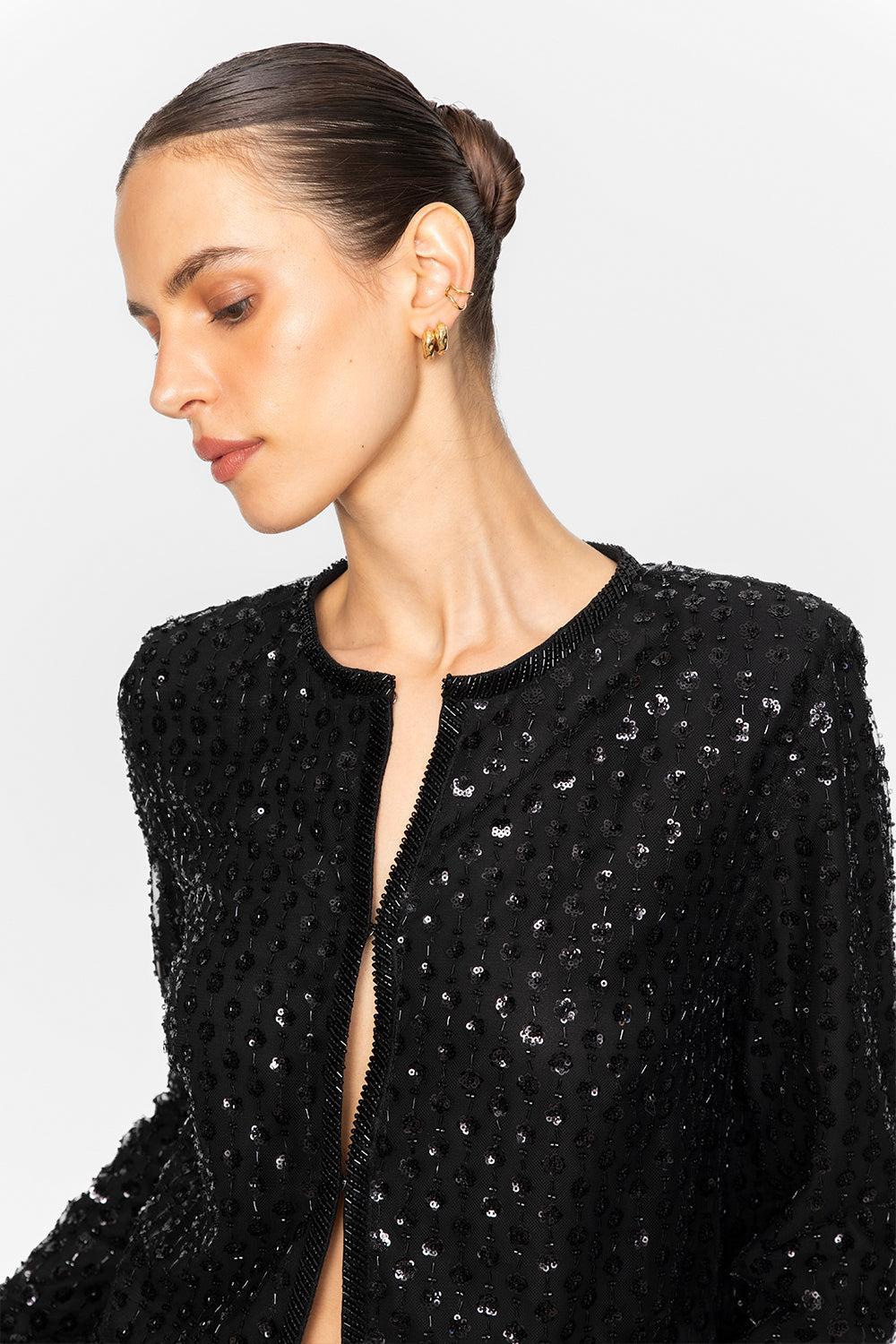 Francine Beaded Jacket Black