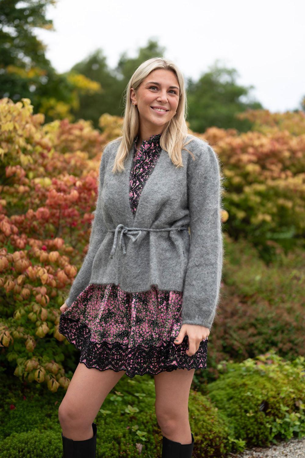 Fredrikke Chunky Cardigan Grey melange