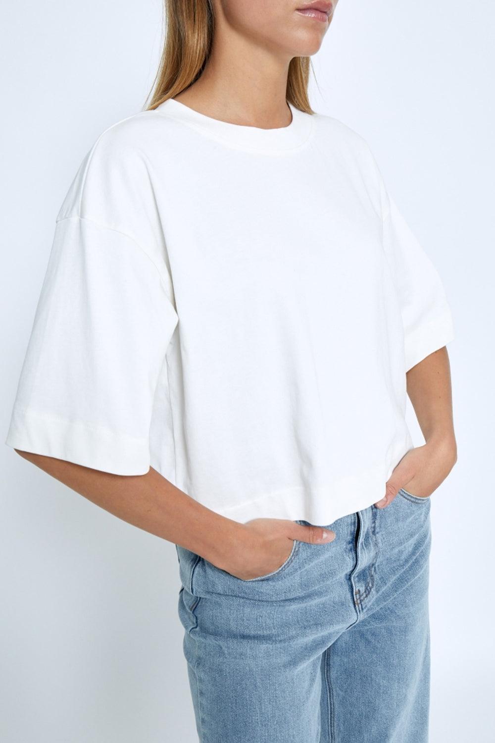 Gamma Cropped GOTS T-shirt Cloud Dancer