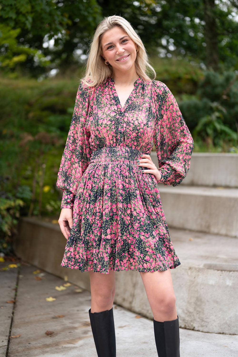 Georgette Mini Dress Petite Roses