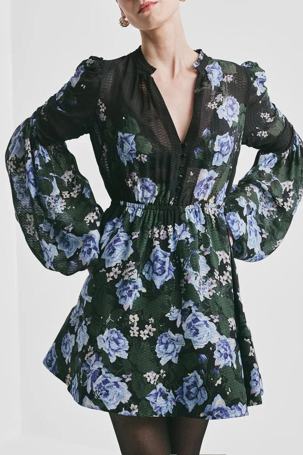 Georgette V-neck Dress Amadora