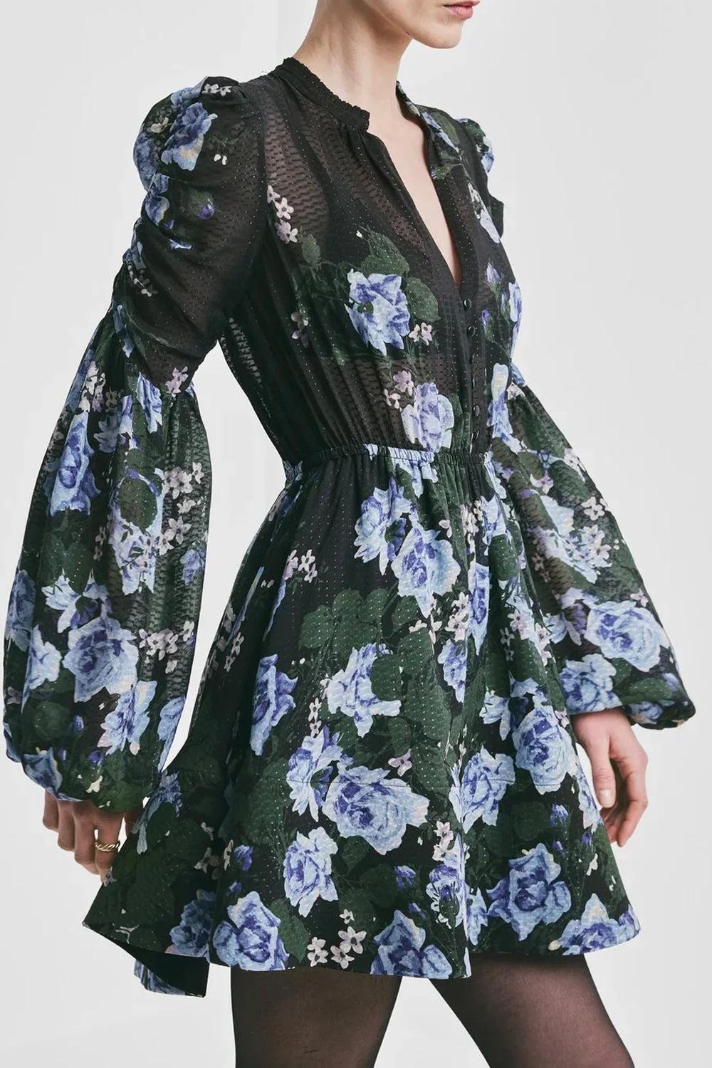 Georgette V-neck Dress Amadora