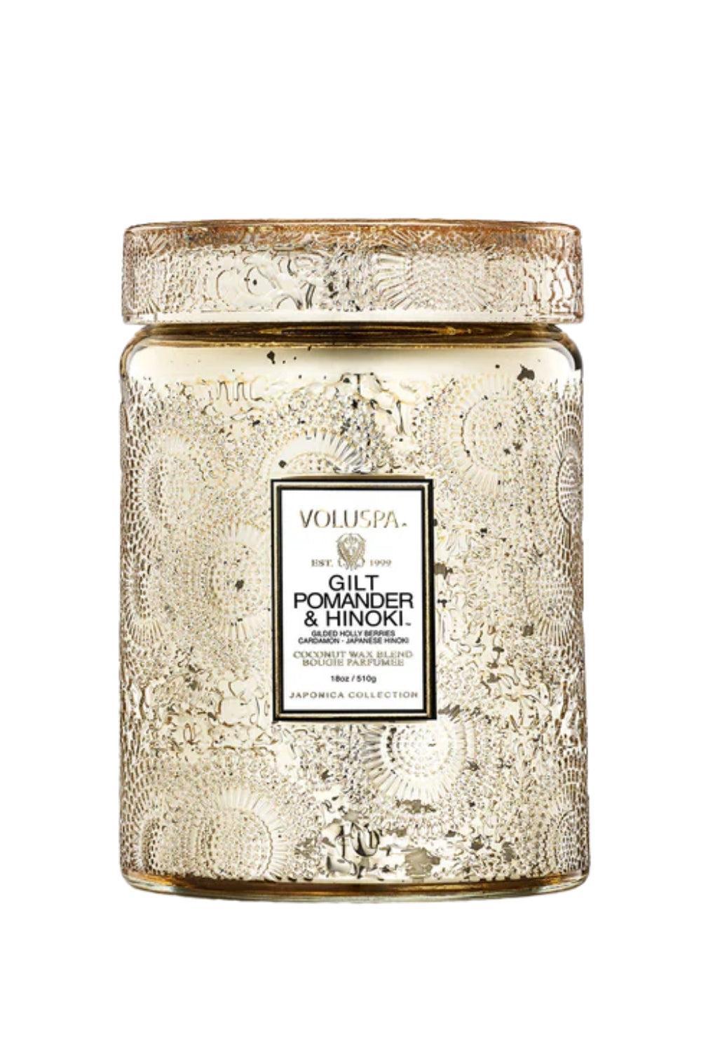 Gilt Pomander & Hinoki Large glass jar with lid