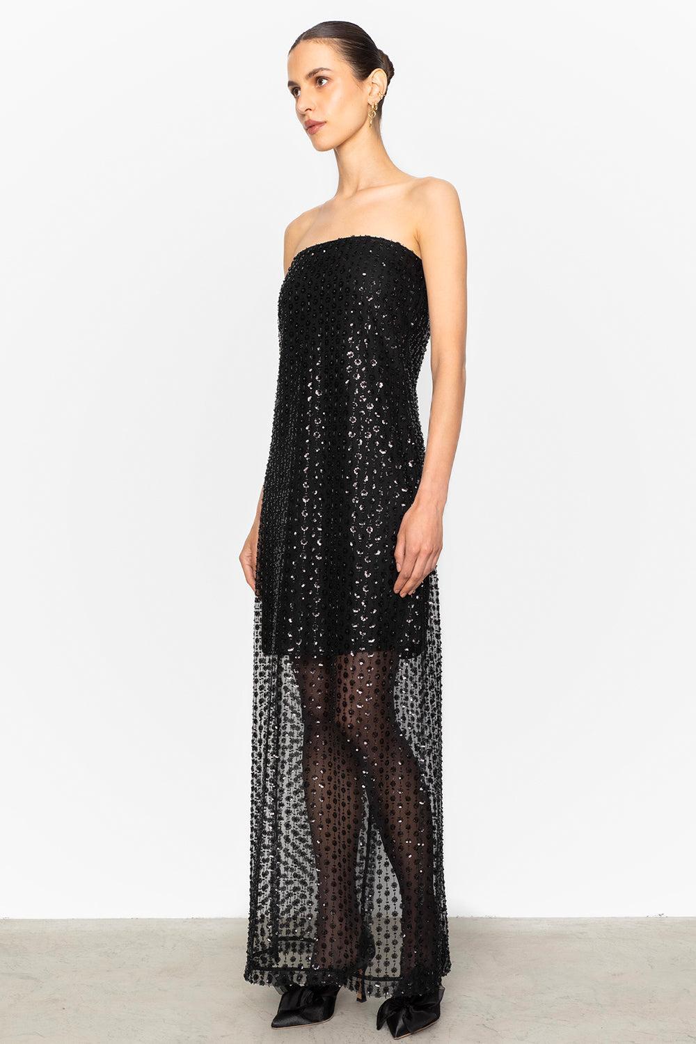 Giovanna Beaded Dress Black