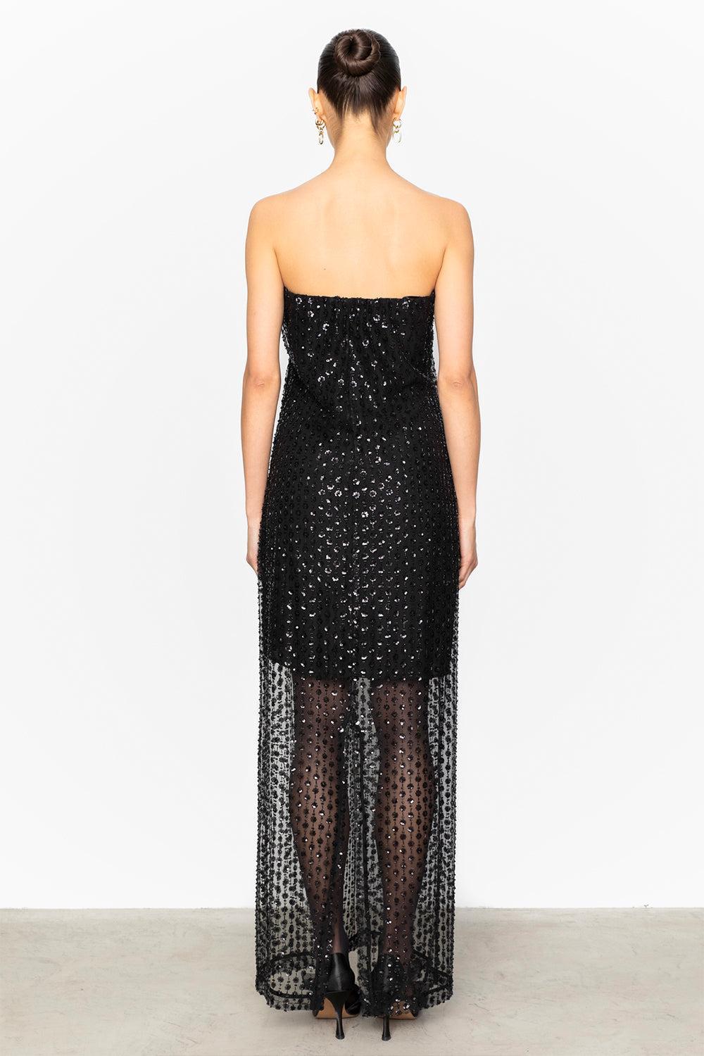 Giovanna Beaded Dress Black