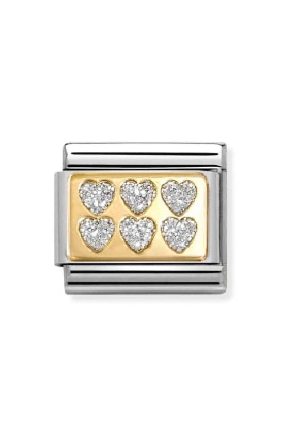 Glitter Heart Plates 18k Gold & Enamel Silver Hearts