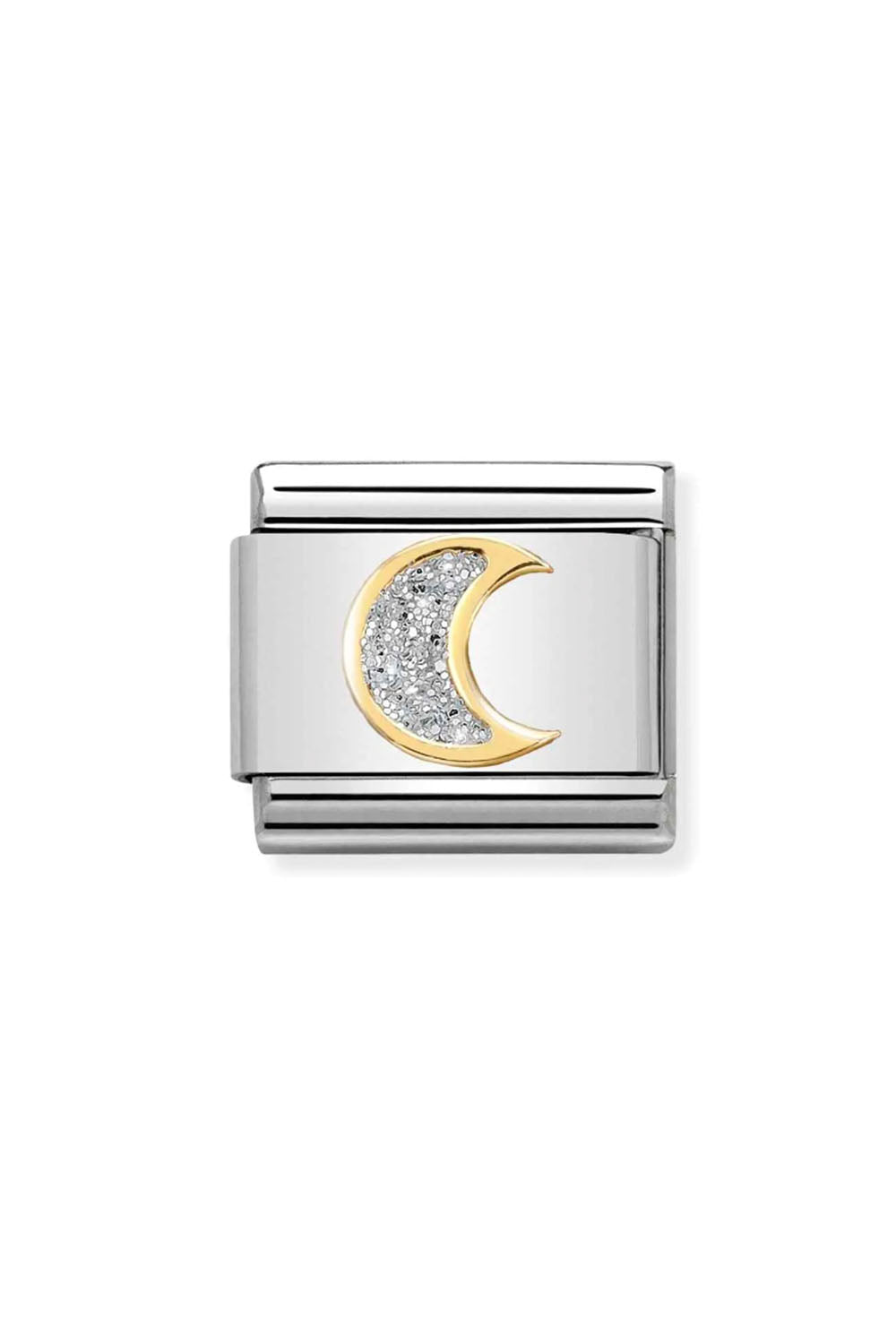 Glitter symbols 18k Gold & enamel Silver Moon