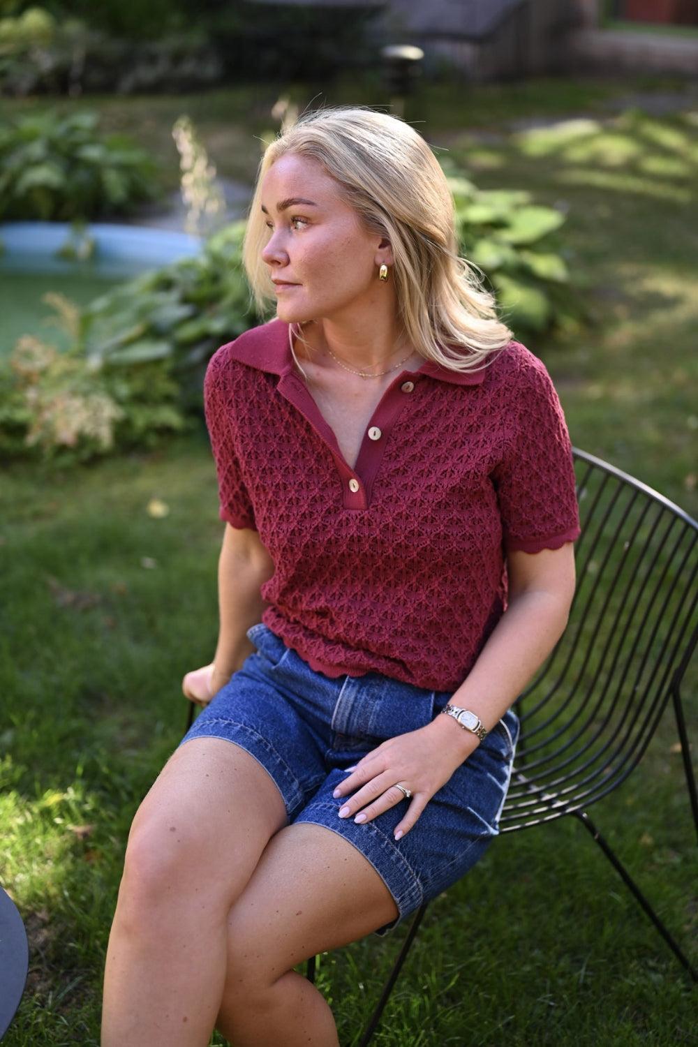 Gwen Knit Tee Berry
