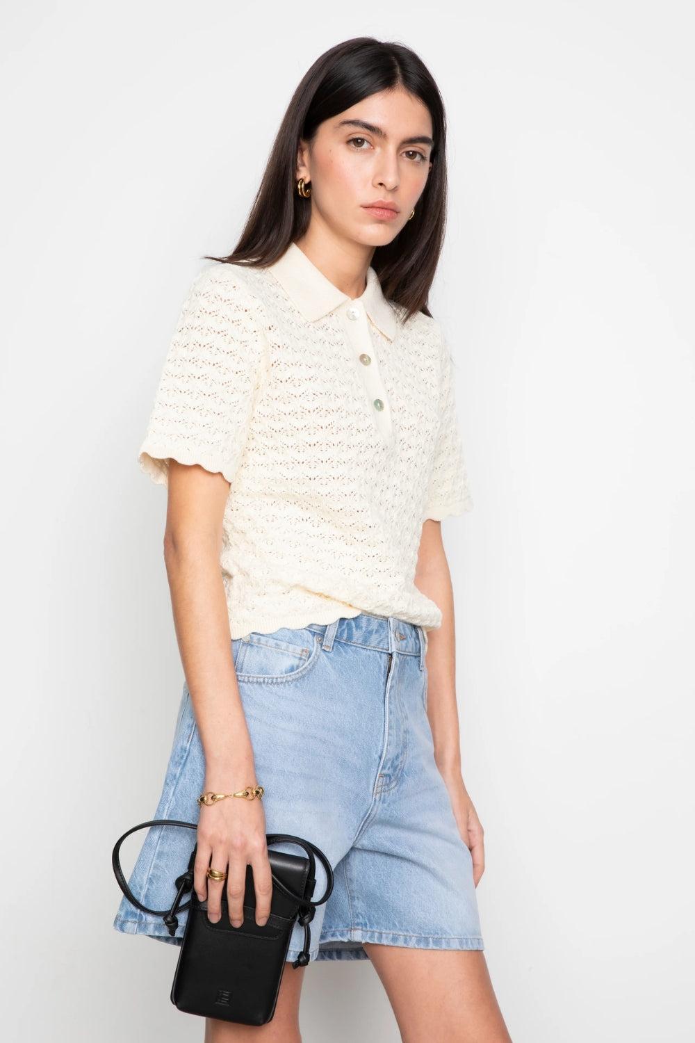 Gwen Knit Tee Cream