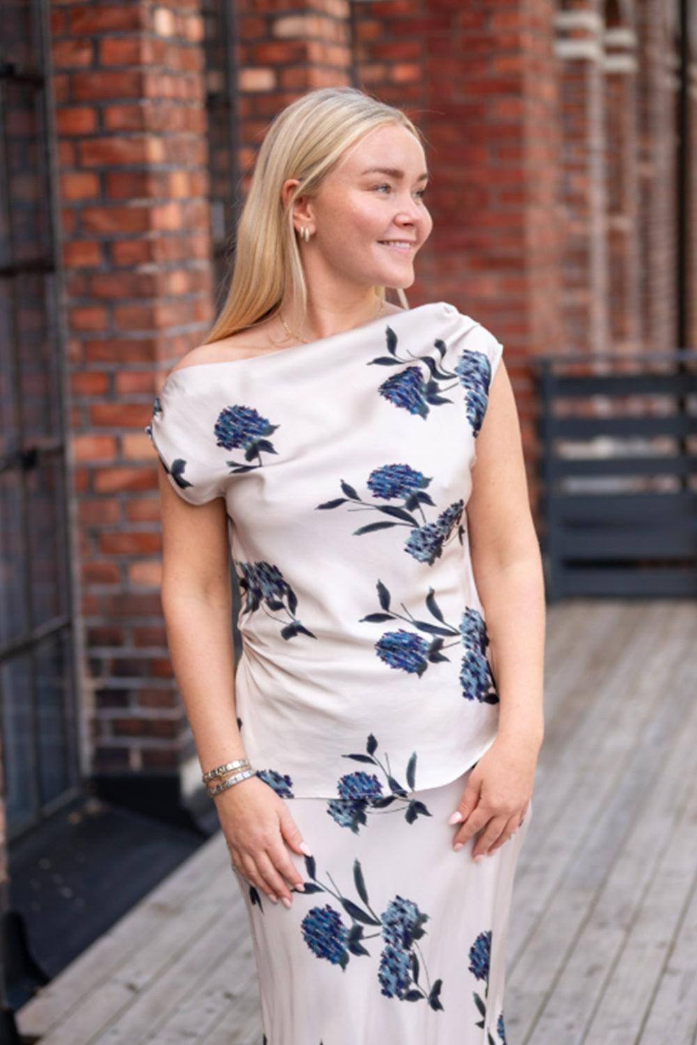 Haidi Top Cream Hydra Print
