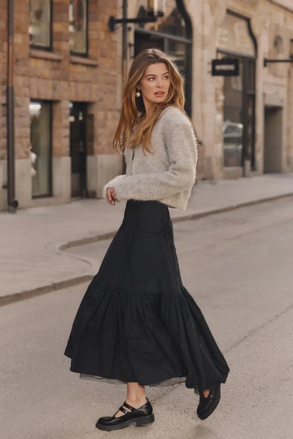 Hairy Knit Jacket Grey Melange