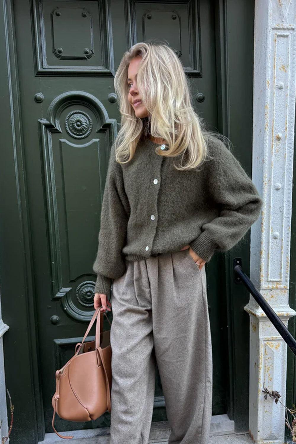 IdaIC Cardigan Army green