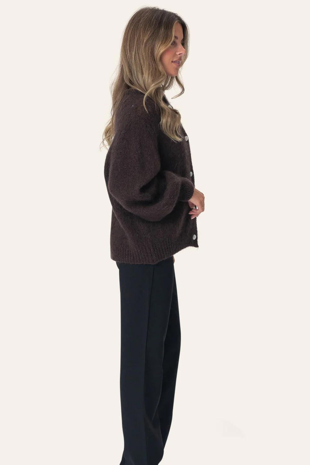 IdaIC Cardigan Dark Brown