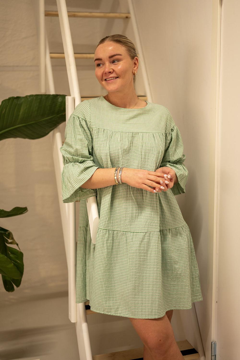 Indiana Dress green/white