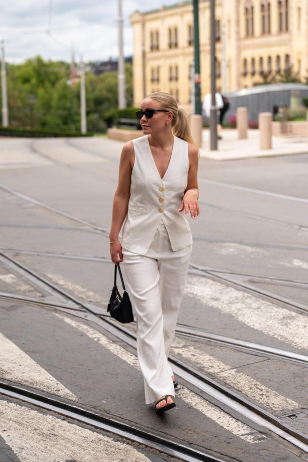 Isa Pants White