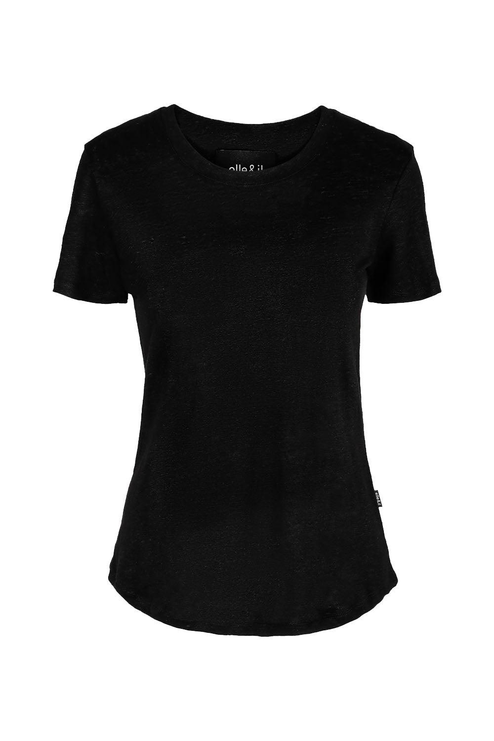 Jane Linen Tee Black