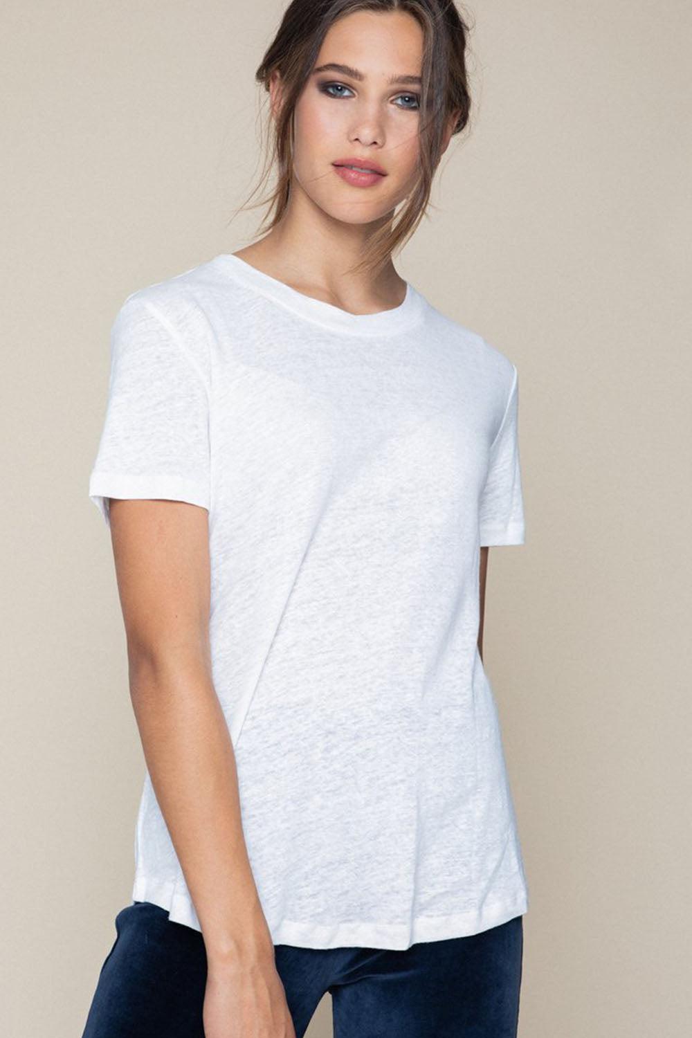 Jane Linen Tee White