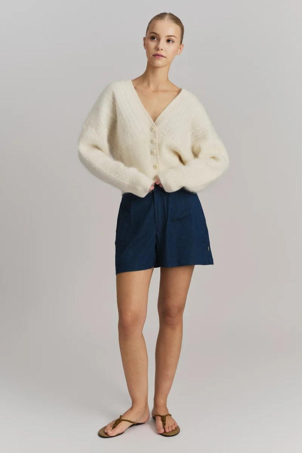 Jenna Brushed Cardigan White