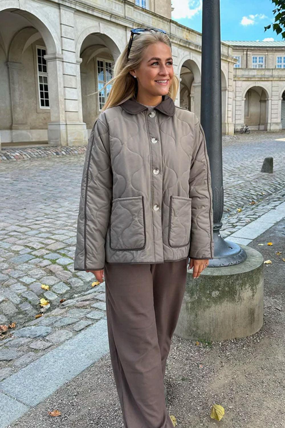 Josie Quilted Jacket Army Brun