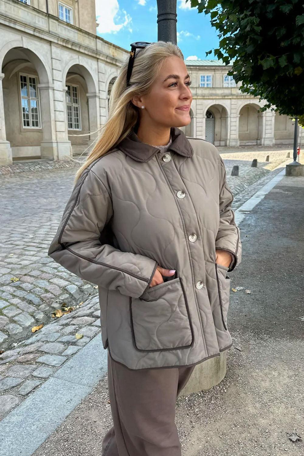 Josie Quilted Jacket Army Brun