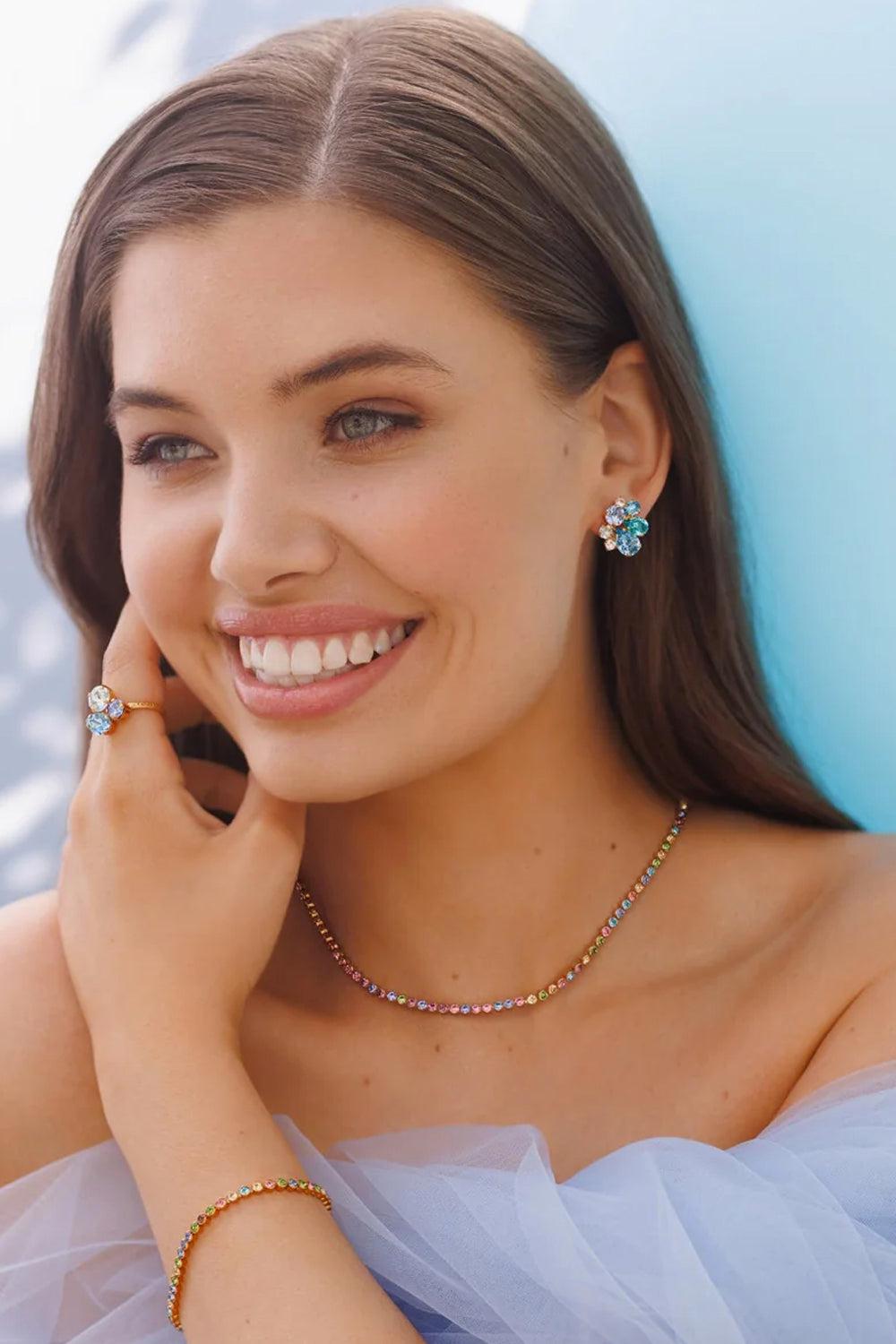 Katie Earrings Gold Sea Breeze Combo