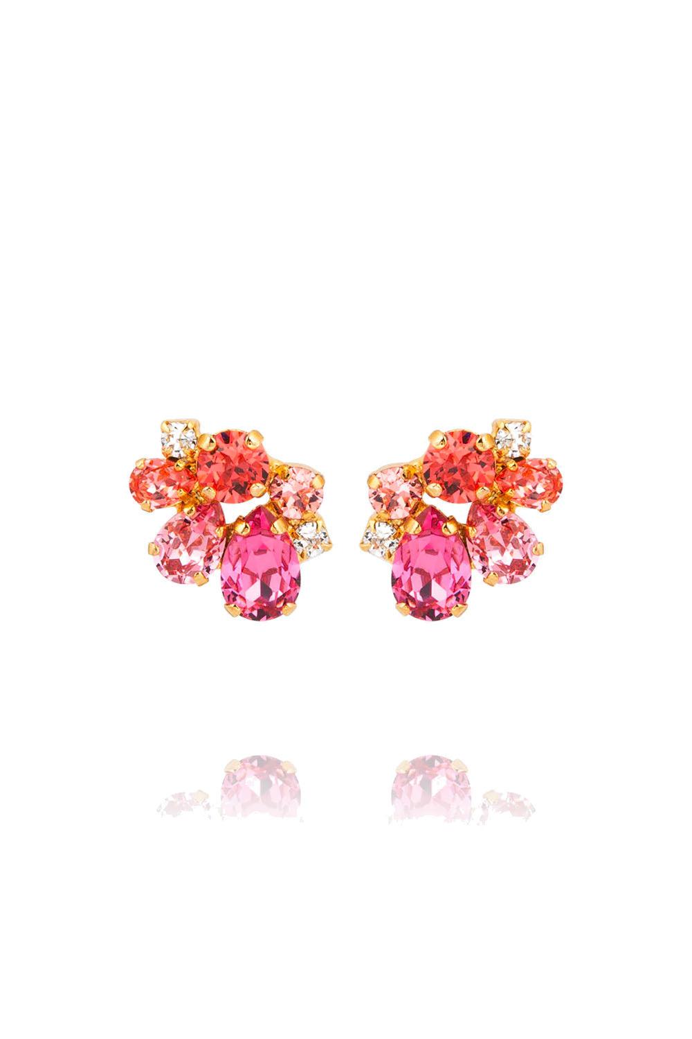 Katie earrings gold coral combo
