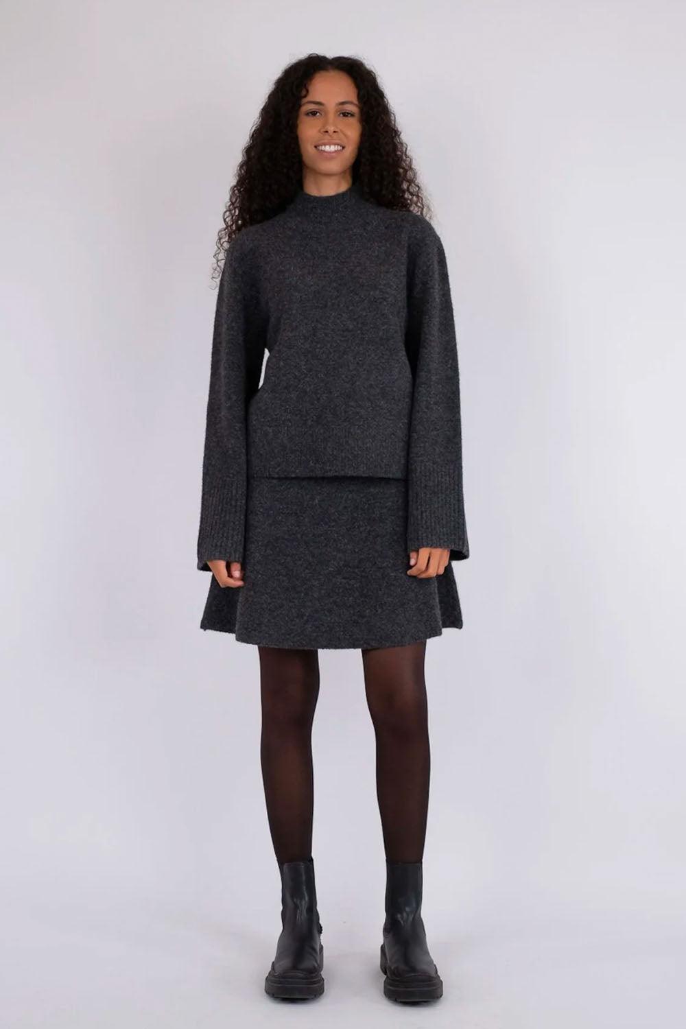 Kiara Knit Blouse Anthracit