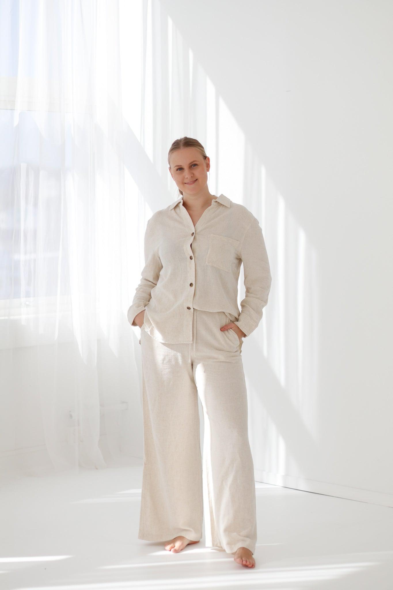 Kylo Linen pants Beige Melange
