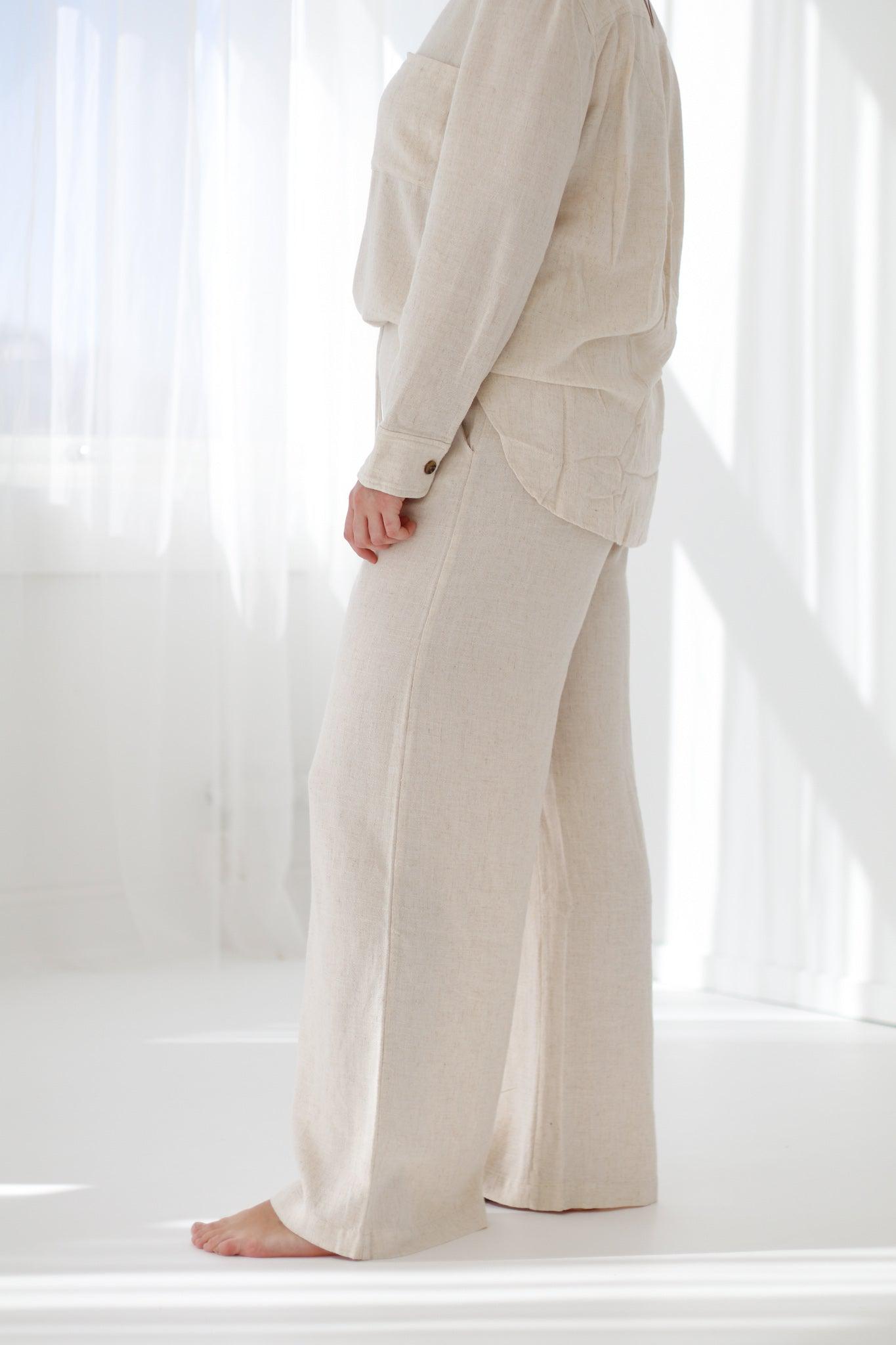 Kylo Linen pants Beige Melange