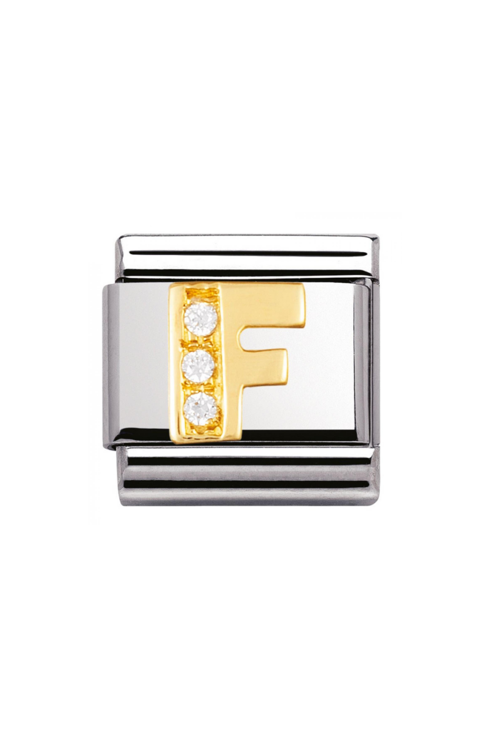 LETTERS 18k Gold and CZ F