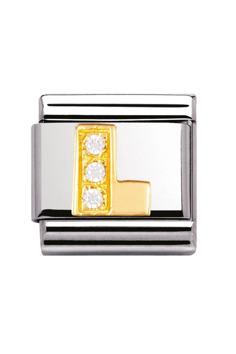 LETTERS 18k Gold and CZ L