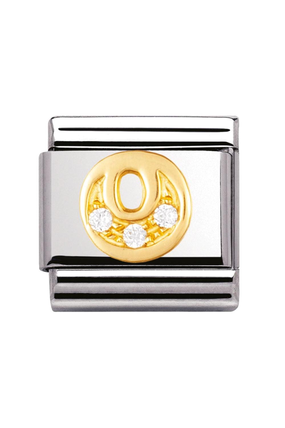 LETTERS 18k Gold and CZ O