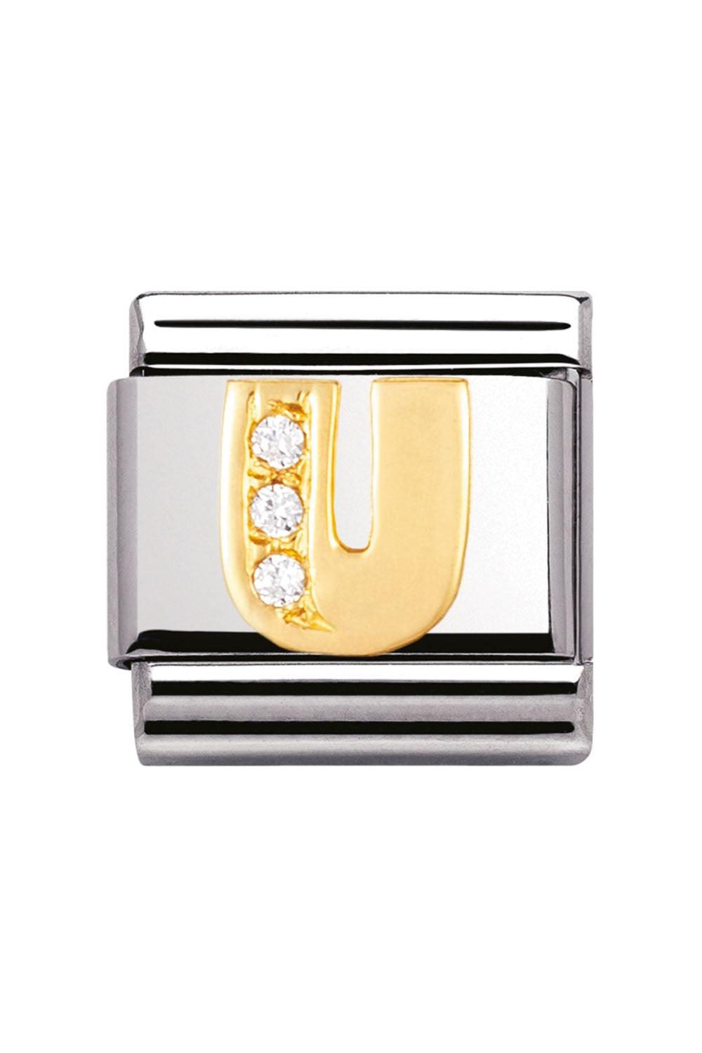 LETTERS 18k Gold and CZ U
