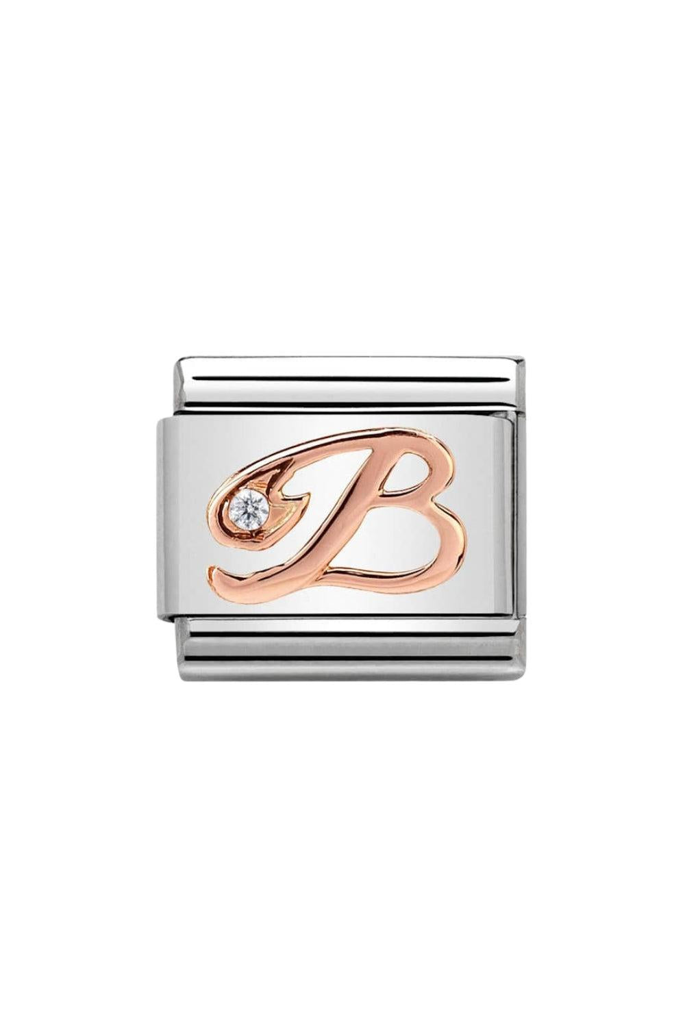 LETTERS 9k rose gold and CZ