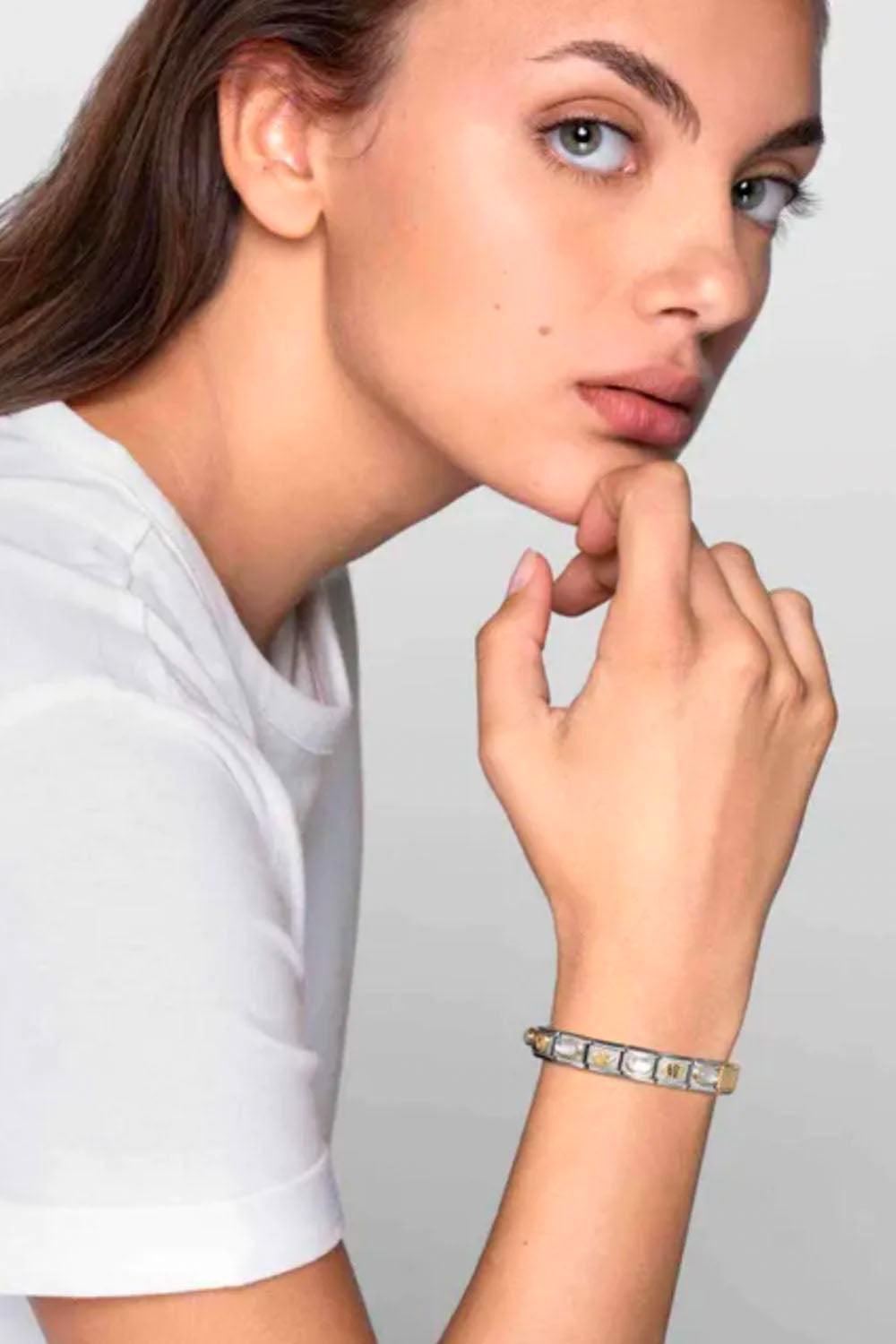 LETTERS 9k rose gold and CZ E