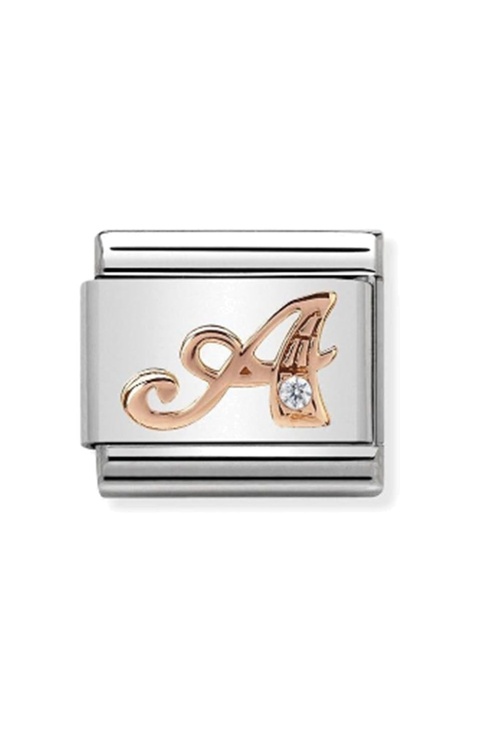 LETTERS 9k rose gold and CZ