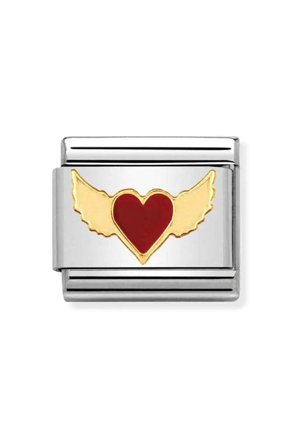 LOVE 18k Gold & enamel Red Heart with Wings