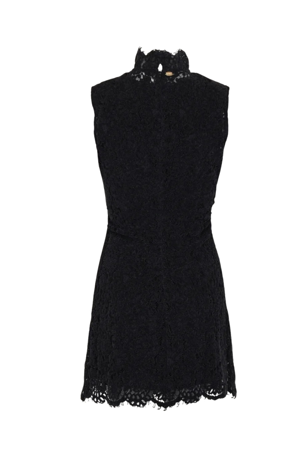 Lace Velvet Mini Dress Black