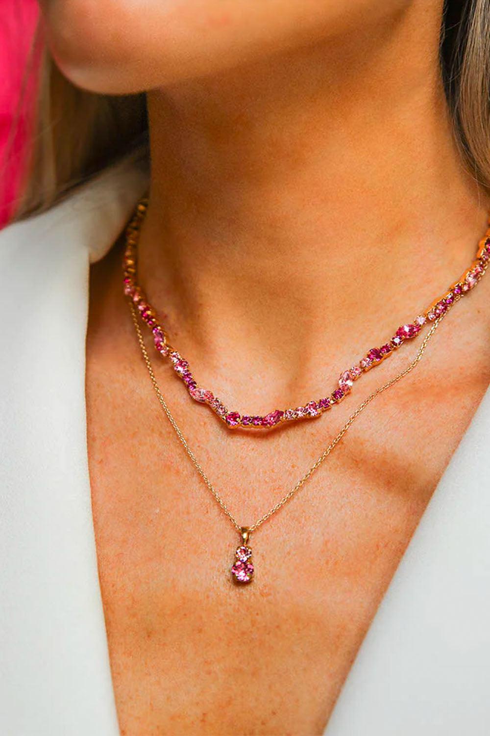 Leah Necklace Gold Rose Combo