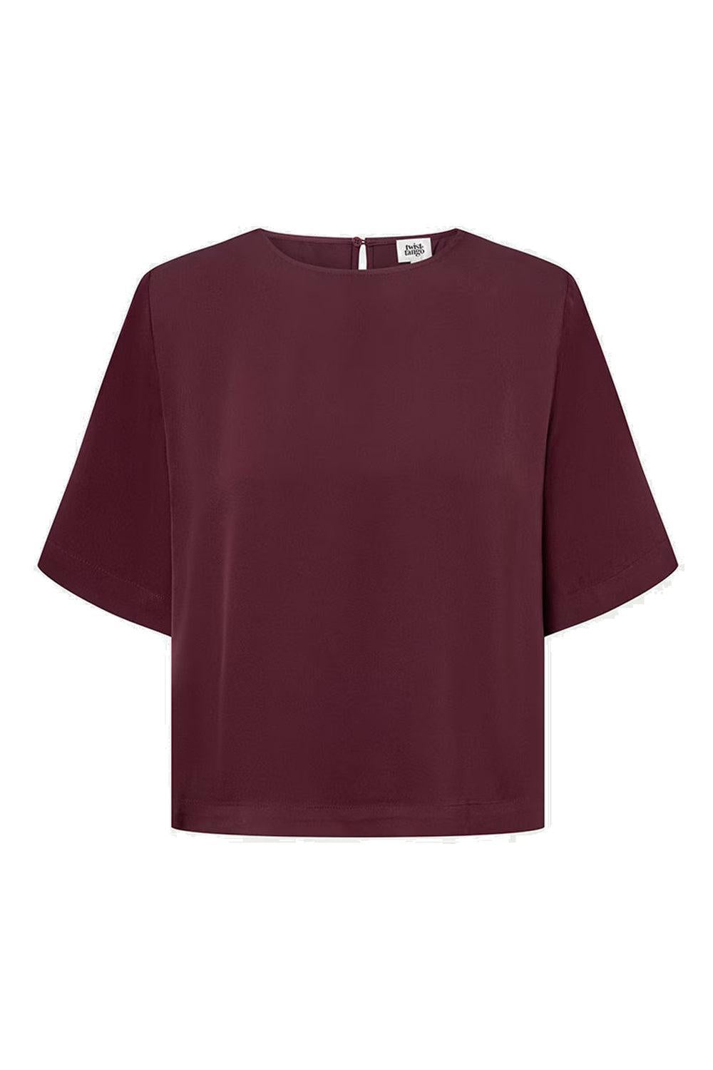 Leonie Satin Tee Burgundy