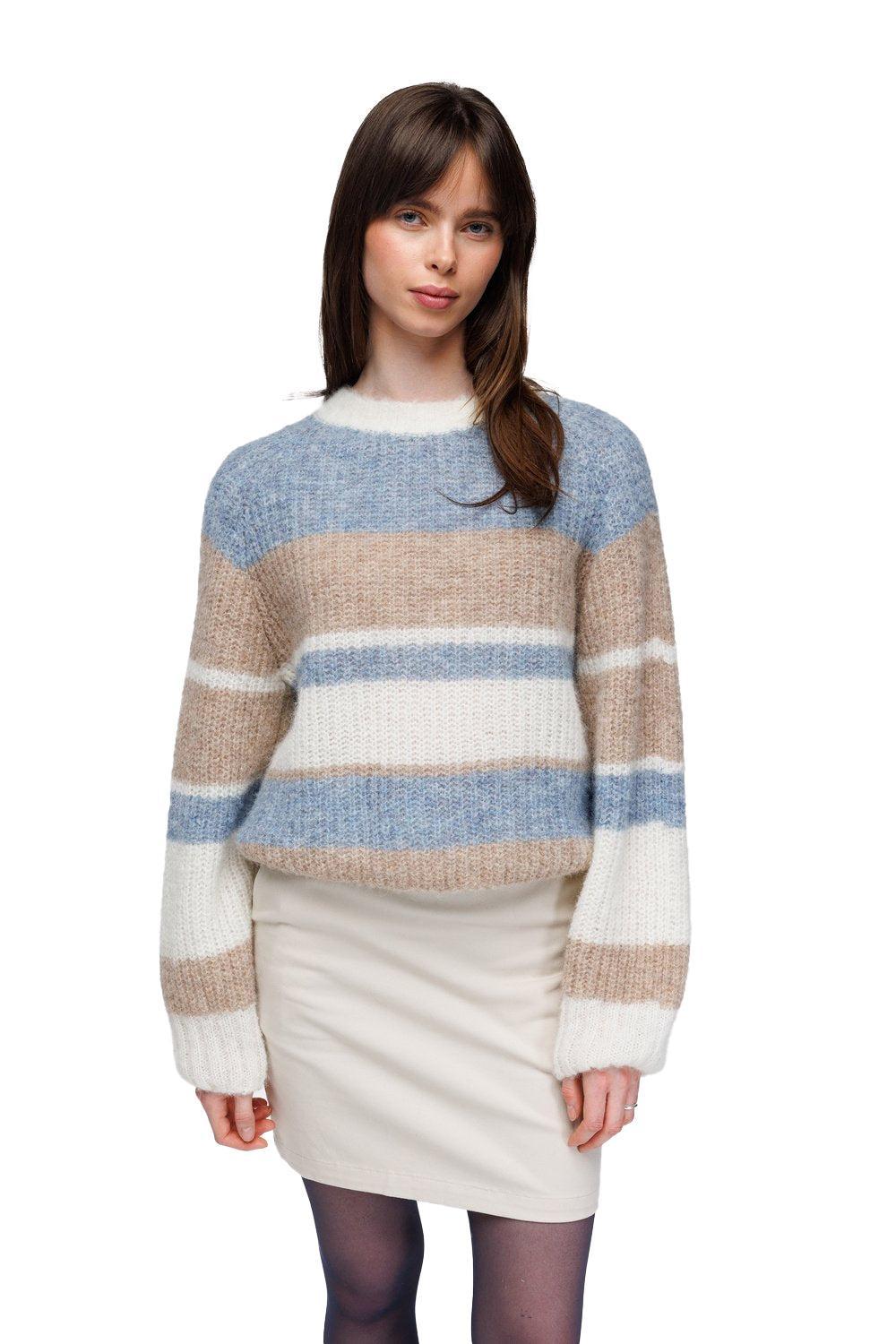 Lerke Genser Stripe Himmelblå