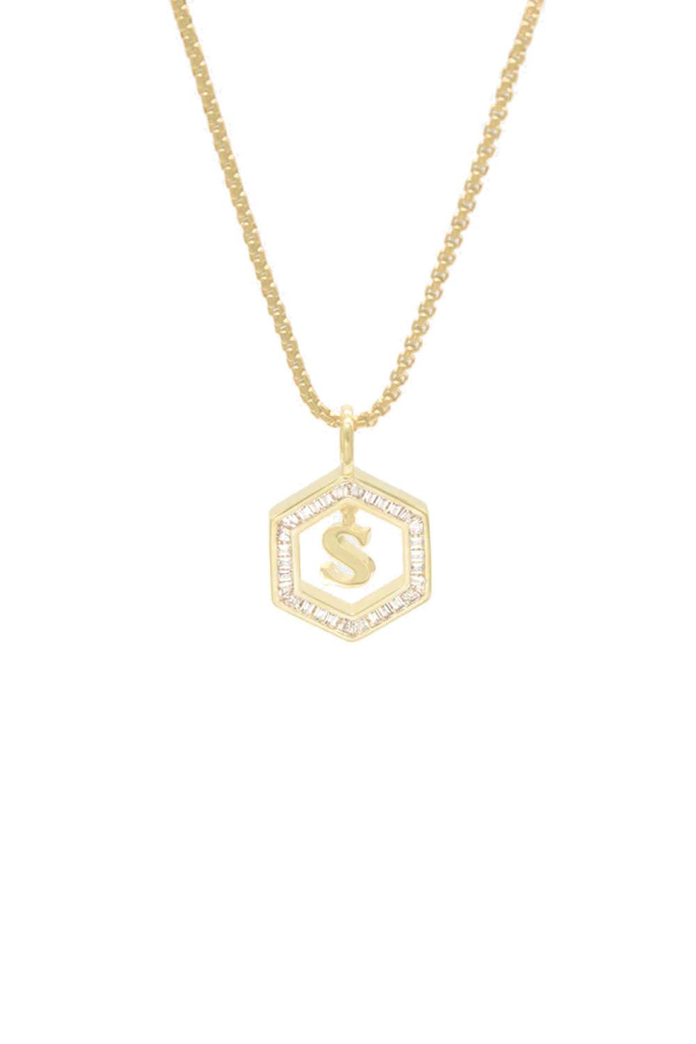 Letter Necklace Gold hollow gold